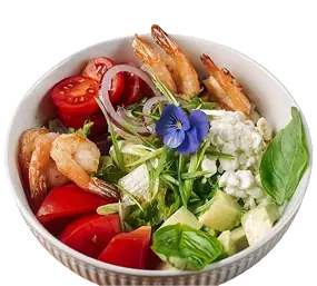 Салат с креветками, томатами и авокадо (200 г)